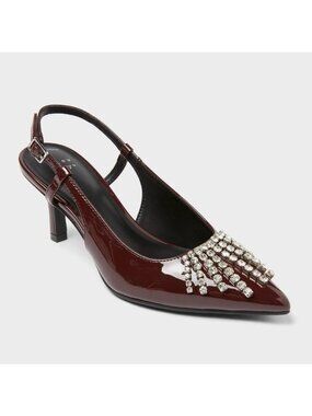 Women’s Serafina Heels with Memory Foam Insole - a New Day™ Burgundy 9.5